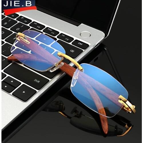 High grade Rimless Multifocal Progressive Reading Glasses Women Men Anti-Blu-ray Hyperopia Presbyopia Eyeglasses Diopter+1.0+1.5