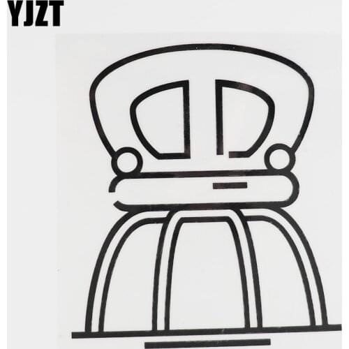 YJZT 13.1CM×14.3CM Princess Chair Car Sticker Fashion Cartoon Vinyl Decal Black/Silver 13E-0025