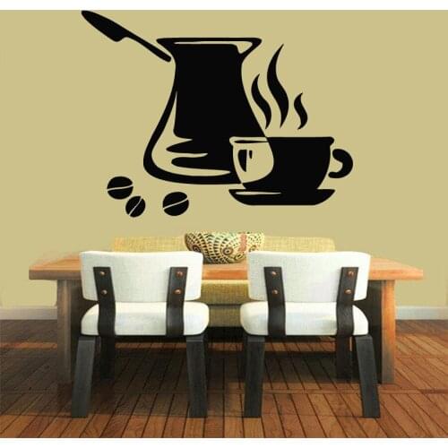 YOYOYU 40 colors Art Vinyl wall sticker Coffee Decal Turk Cup Removeable Wall decal Kitchen Saloon wall Decor Art Poster ZX082