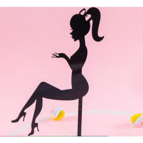 1Pcs Golden Girl Human Figure Cake Topper Flags Wedding Happy Birthday Cake Decorations Cupcake Topper Wedding Cake Supplies