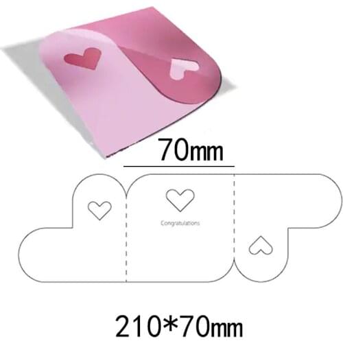 210*70mm heart Note Die Cuts Folder Card Making Album Scrapbooking Embossing Dies Metal DIY Embossing Stencils Template