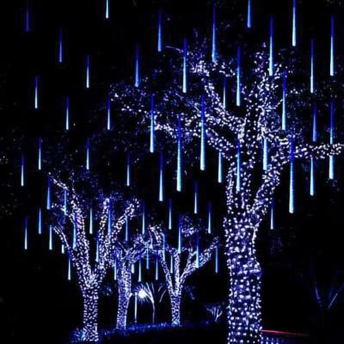 30/80cm LED Meteor Shower Garland Decoration Light Holiday Strip Light Outdoor Christmas Decoration for Home Tree EU/US Plug