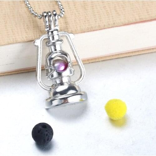 5pcs Kerosene Lamp Pearl Cage Jewelry DIY Bead Cage Locket Pendant Aromatherapy Essential Oil Diffuser For Oyster Pearl