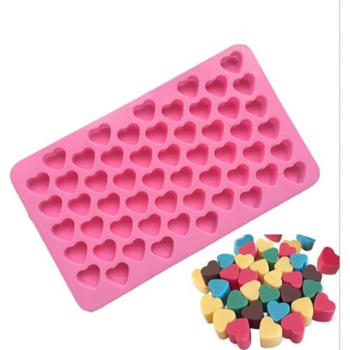 55 Holes Love Heart Shaped Non-stick Silicone Chocolate Fondant Cake Mold Jelly Ice Cube Tray Mould Kitchen Gadgets Baking Tools