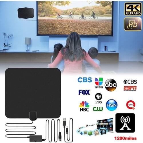 4K Digital HDTV Aerial Indoor Amplified Antenna 1280 Miles Range for Life Local Channels Broadcast