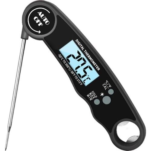 Household Waterproof Electronic Food Thermometer Kitchen Food Probe Thermometer Folding BBQ Meat Steak Thermometer