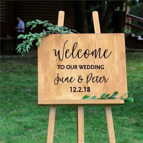 Welcome To Our Wedding Personalized Entrance Welcome Sign Wedding Rustic Wood Wedding Welcome Sign Baby Shower Party Engagement