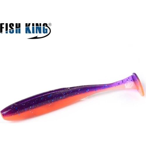 FISH KING 7.5/10cm Silicone Bait Worm T Tail Soft Fishing Lure 8-20pcs Jigging Shad Artificial Fishing Bait Bass Wobblers