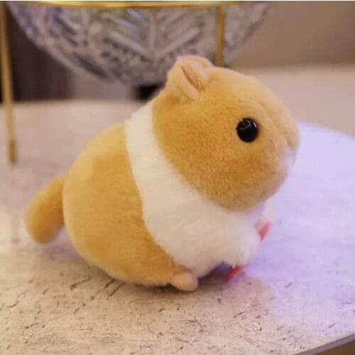 Kids Baby Wind Up Toys Simulated Hamster Pull Swing Tail Circle Ring Baby Gift Mini Plush Doll Home Decorations 11cm