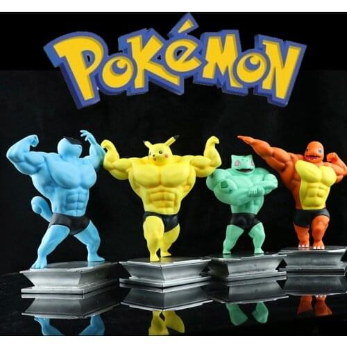 Pokemon Toys, Fitness Muscle Man, Pikachu, Jenny Turtle, Wonderful Frog Seeds, Little Fire Dragon, Gengar, Action Figure, Doll