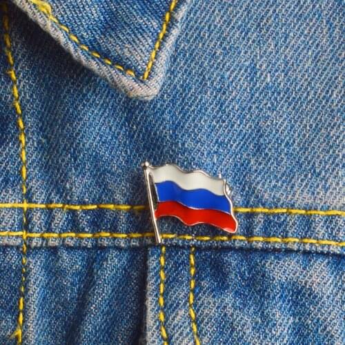Metal Russia flag charm Enamel alloy badge pin brooch fashion lapel ornament jewelry accessories 6pcs lot