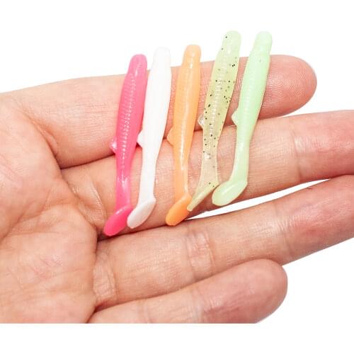 Baby Fish Soft Fishing Lure Rockfishing 0.4g 4cm 10pcs Micro Edible Rubber Fly Fishing Ice Fishing Lures