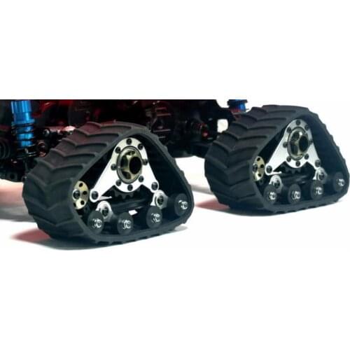 New Aluminum alloy Front and Rear set Snow wheel Sandmobile Conversion 4pc Tracks tire for Tamiya GF-01 Series 1/10 Crawler car