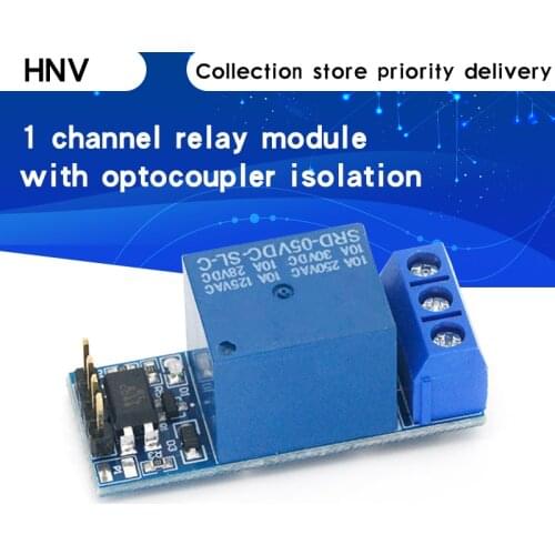 One 1 channel relay module, with optocoupler isolation, fully compatible with 3.3V and 5V Signal, relay control