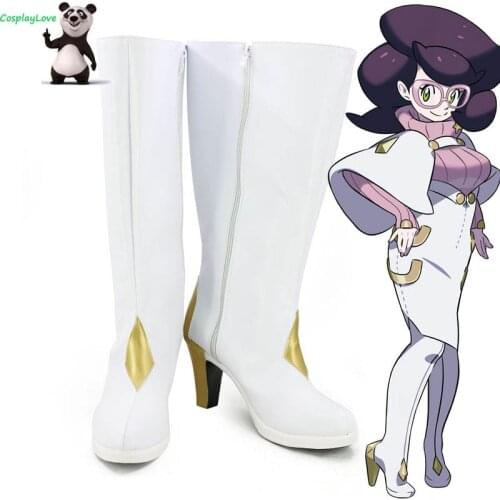 P Sun And Moon Wicke White Cosplay Shoes Long Boots Leather CosplayLove For Halloween Christmas