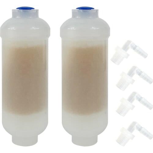 2 Pack of 6" Long Inline Mixed Bed Deionization DI Resin Cartridge With Adapter For Lasers, Aquariums, Medical, Laboratory etc