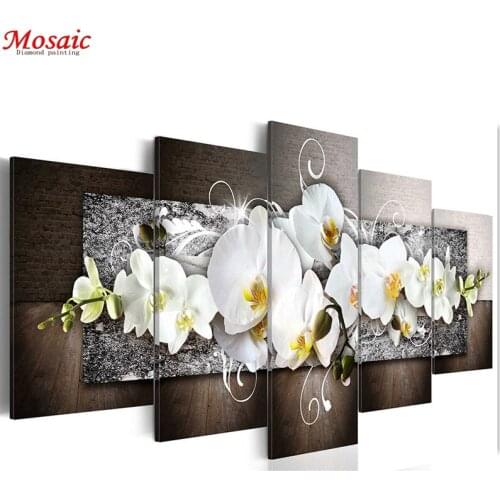 Full square Diamond Embroidery Diamond Painting orchid,3d diy Cross-Stitch pictures Diamond Mosaic,home decoration