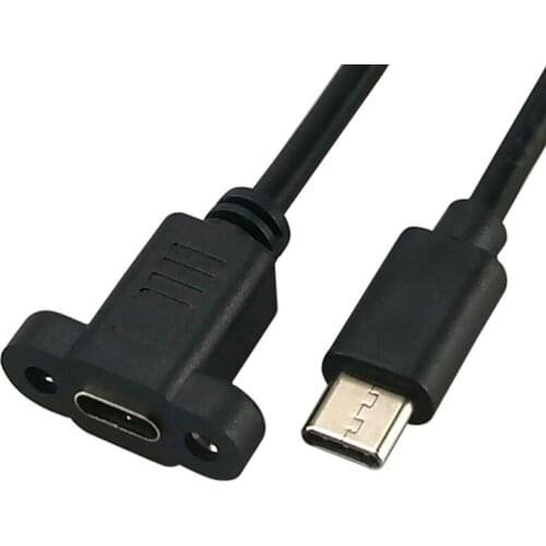 SB-C USB 3.1 Type C Male to Female Extension Data Cable with Panel Mount Screw Hole Length: 20cm Type C connector is the new