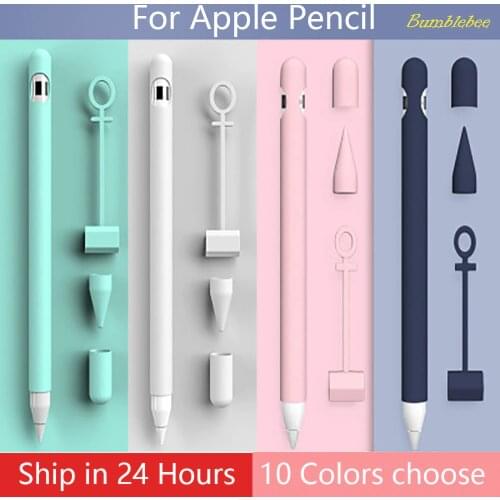 Silicone Compatible Pencil Holder Case For Apple Pencil 1 2 Holder Sleeve For iPad Pro Stylus Protective Anti-lost ipencil Cover