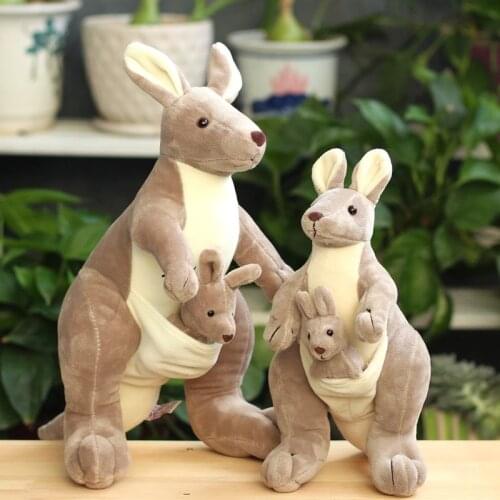 Cute Soft Plush Toys Animal Stuffed Doll Mother And Child Kangaroo Plush Toys Baby Peluches Grandes Children Plush Toys BK50MR