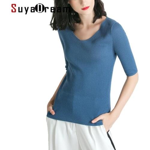 Женские пуловеры с V-образным вырезом SuyaDream China At AliExpress