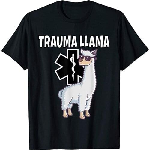 Funny Trauma Llama EMT Medic EMS Paramedic Gift T-Shirt. Summer Cotton Short Sleeve O-Neck Mens T Shirt New S-3XL