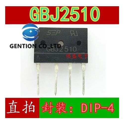 10PCS GBJ2510 flat bridge bridge rectifier bridge pile fangqiao 1000 v/25 a SEP KBJ2510 in stock 100% new and original