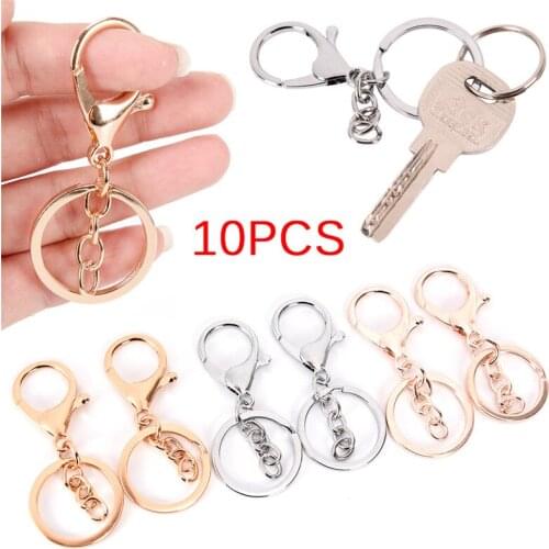 10pcs/lot Making For Keychain Key Ring Long 65mm Popular Classic Plated Lobster Clasp Key Hook Chain Auto