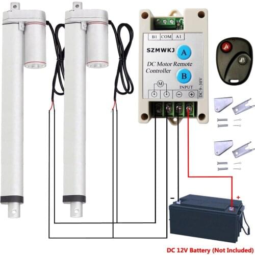 2 Linear Actuators 350mm 14" Stroke 330lbs 12V DC Motor&Wireless Control Kits-Multi-function for Electric Medical Industrial Use
