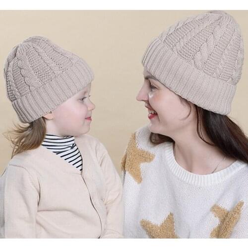 2pc Mom*baby kid Cap Infant Newborn Baby Boy Girl Hat Warm Children Baby Autumn Winter Girls Hat For Kids Toddler Bonnet Cap