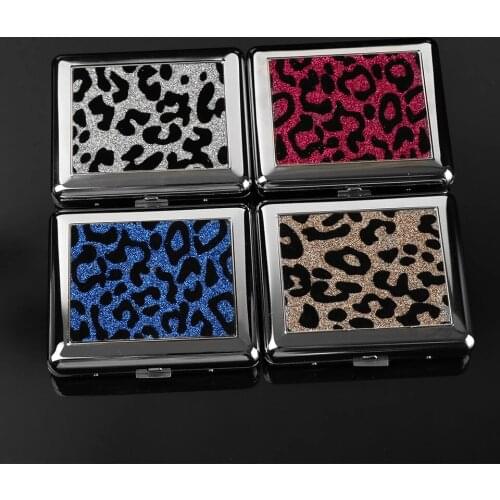 20 Cigarette Fine Female Sexy Leopard Pattern Cigarette Case Metal Cigarette Box Slim Portable Seal Waterproof High-Grade Gift