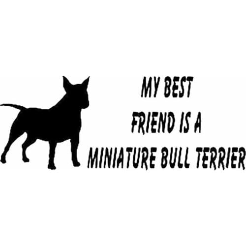 20CM*7.7CM My Best Friend Is Aa Miniature Bull Terrier Dog Vinyl Car Decal Sticker Black/Silver C2-3193