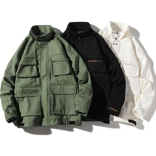 2020 Autumn& Winter New Arrival Trend Multi-pocket Loose Simple Plus Size Wild Fashion Men Casual Sports Jacket Free Shipping