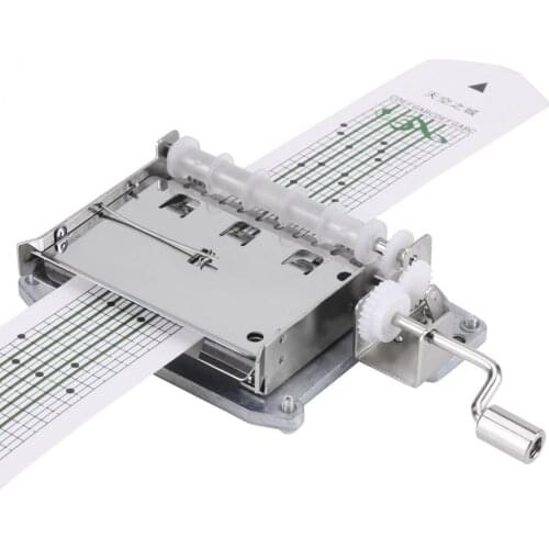 30 Note Tape Hand Crank Mechanical Musical Box Movement + Hole Puncher+ 20 Blank Strip Tapes for DIY Hand Cranked Music Box