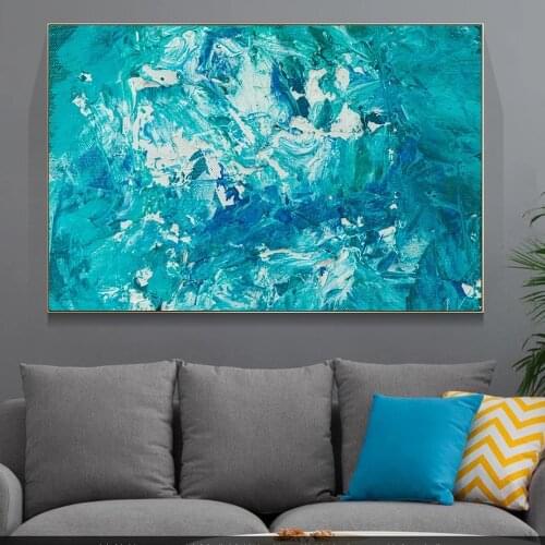 Abstract Canvas Paintings On the Wall Art Posters And Prints Blue Color Modern Art Wall Pictures For Living Room Wall Decoration