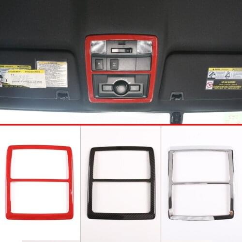 Car Inner Front Row Roof Reading Light Panel Frame Trim Sticker ABS Carbon Fiber For Toyota Tacoma 2016-2020 Interior Accessory