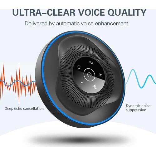 Bluetooth Speaker 5.0 Hi Meet 360 Degrees Conference Wireless Speakerphone for Meeting Video Chat with 4 Microphones