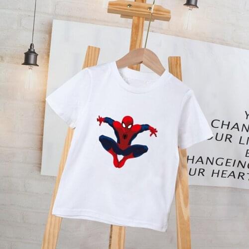 Kids T-Shirts Boys Girls Children Clothes Summer Animal Print Cartoon SpiderMan Superhero Graphic Baby Clothe Tees Tops T Shirts