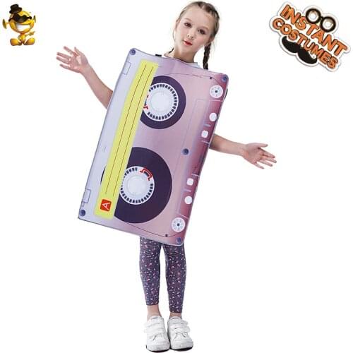 Halloween Children Cassette Costume Christmas Funny Fancy Dress Up Cosplay Cassette Tunic Costumes for Kids Unisex