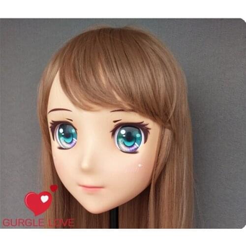 DM116) Resin Girl Japan Anime Kigurumi Cosplay Masks Comic and Animation Mask Cosplay Women Cartoon BJD Crossdressing
