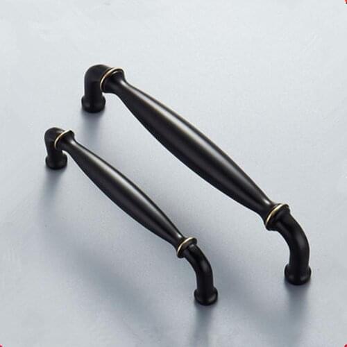 Dignified solid brass neoclassical pastoral simple European gold drawer wardrobe door handle copper