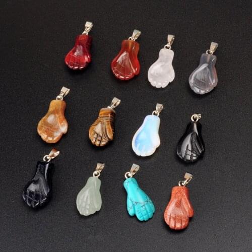 Druzy Bulk Stock Multi Style Blue Sand Stone Gold Sand Stone Black Onyx Man Carved Buddhist Hand Shape Pendant Prayer Bijouterie