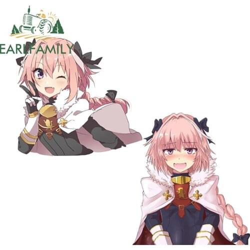 EARLFAMILY 13cm for Astolfo Fate Anime Vinyl Car Stickers Cartoon Anime Decals Air Conditioner Waterproof Sunscreen Graphics