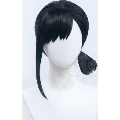「HSIU Brand」Higashiyama Kobeni Wig Anime Chainsaw Man Cosplay Black bangs short hair Fiber synthetic wig+ Free hairpin+wig cap