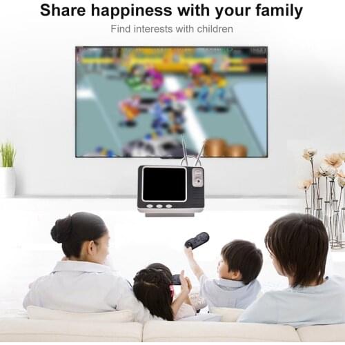 GV300 Retro Bookshelf Classic TV Game Console Wireless Controller 2 Power Supply Modes Rechargeable Battery Gifts for Kids Adult