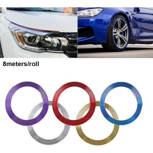 Car Wheel Rim Sticker Auto Tire Protection Strip Chrome Decoration Styling Exterior Bumper Mirror Accessory Trim