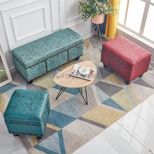 Multifunctional Clothing Store Fitting Room Rectangular Storage Stool Storage Box Can Sit Sofa Can Sit Stool Shoes Stool