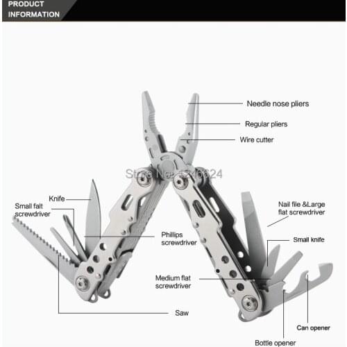 Stainless 2cr Multi Tool MQ-007P Fishing Multitool Multipurpose Pocket Tool