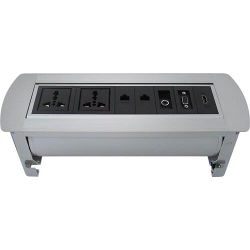 New manual desk socket for High Class Conference Table With 2*Universal power,2*RJ45,1*HDMI,1*VGA,1*Audio,Free Shipping