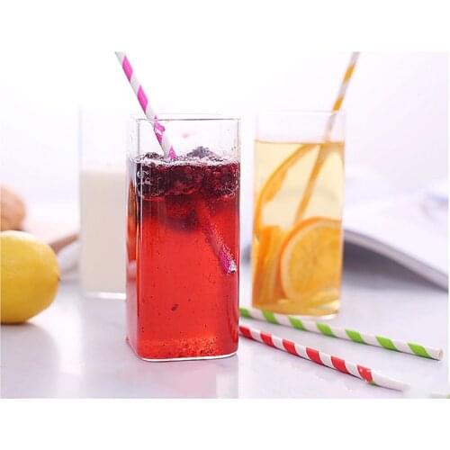 Single-layer insulated glass cups New modern style tea cups milk cups juice cups square creative coffee cups clear glass cups